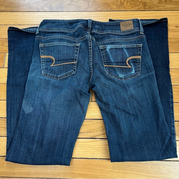 American eagle distressed y2k super stretch slim boot jeans 4 regular - Picture 6 of 9